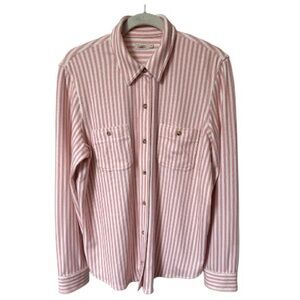 Faherty Legend Soft Striped Sweater Shirt in Burnt Sierra Large